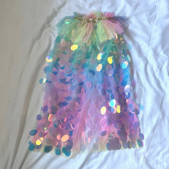 Girls Sequin Dress Up Princess Super Hero Cape 2T-5T NWT - Picture 4 of 6